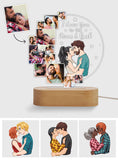 I Love You To The Moon & Back - Personalized Couple Shaped Plaque Light Base