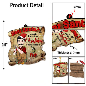 Dear Santa - Personalized Fishing Ornament