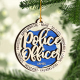 Police Officer - Personalized Police Officer 2 Layered Wooden Ornament