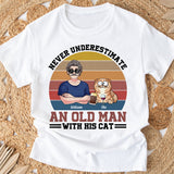 Never Underestimate An Old Man With His Cats - Personalized Cat T-shirt & Hoodie