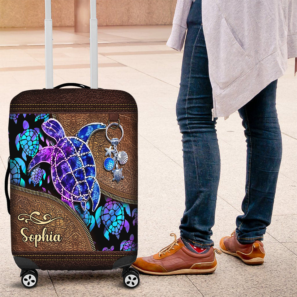 Salty Lil' Beach - Personalized Turtle Luggage Cover