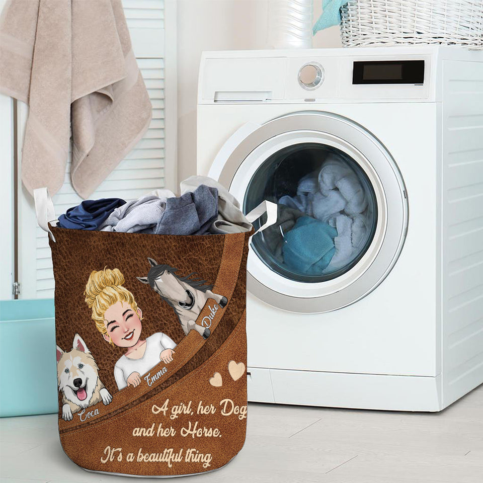 What A Beautiful Thing - Horse gift for dog lover, cat lover - Personalized Storage Basket