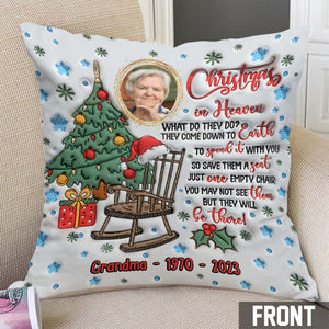 Noël au paradis - Coussin décoratif personnalisé - Cadeau commémoratif en cas de décès