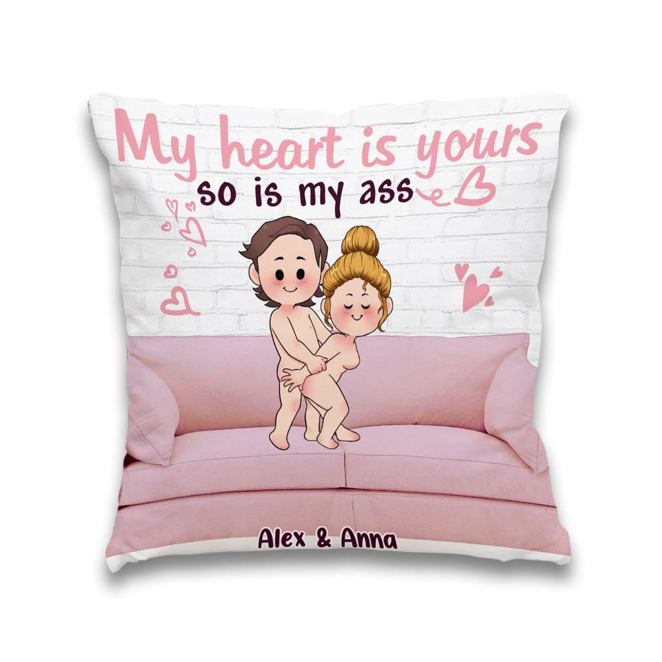 My Heart Is Yours - Personalized Couple Throw Pillow