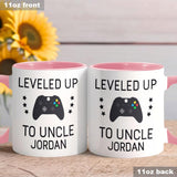 Leveled Up To Uncle - Personalized Uncle Accent Mug