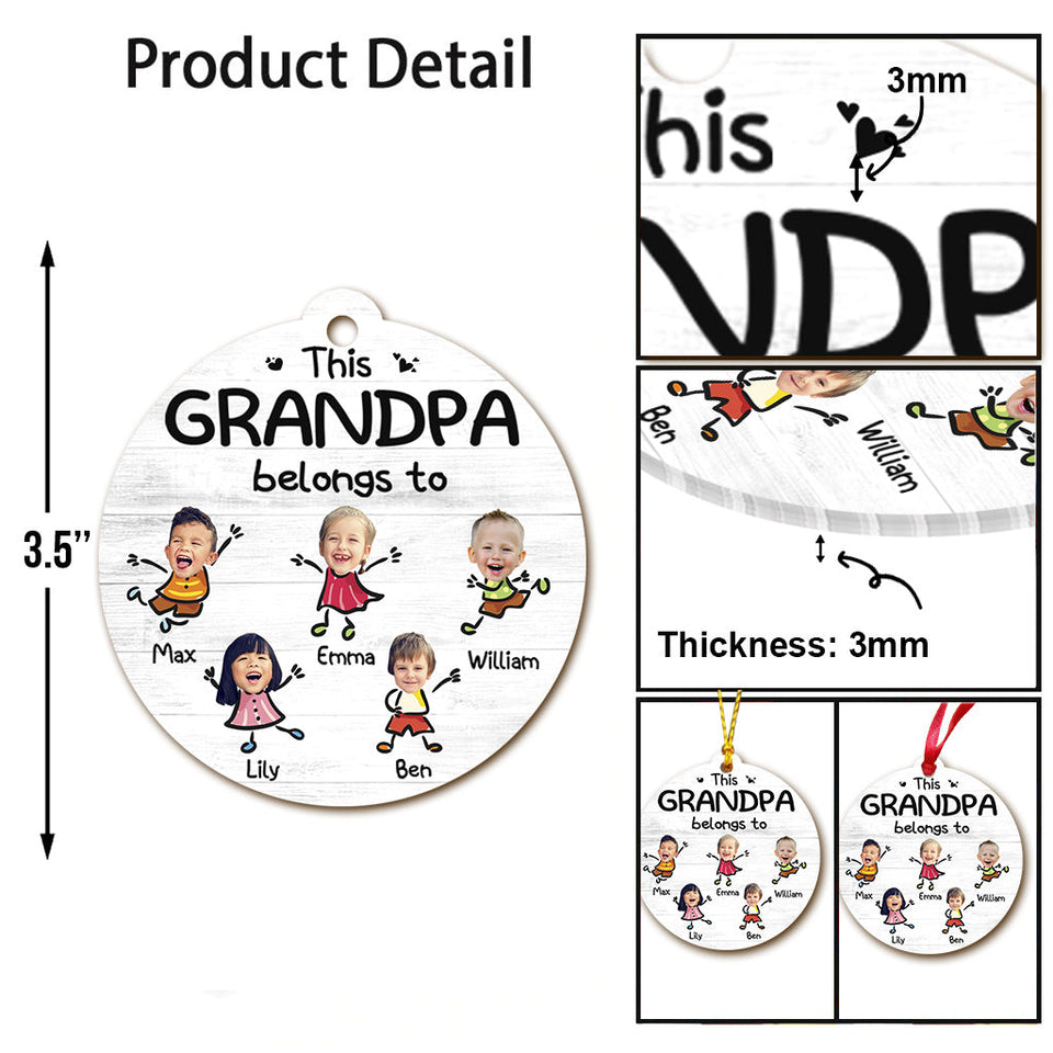 This Grandpa Belongs To - Personalized Grandpa Ornament