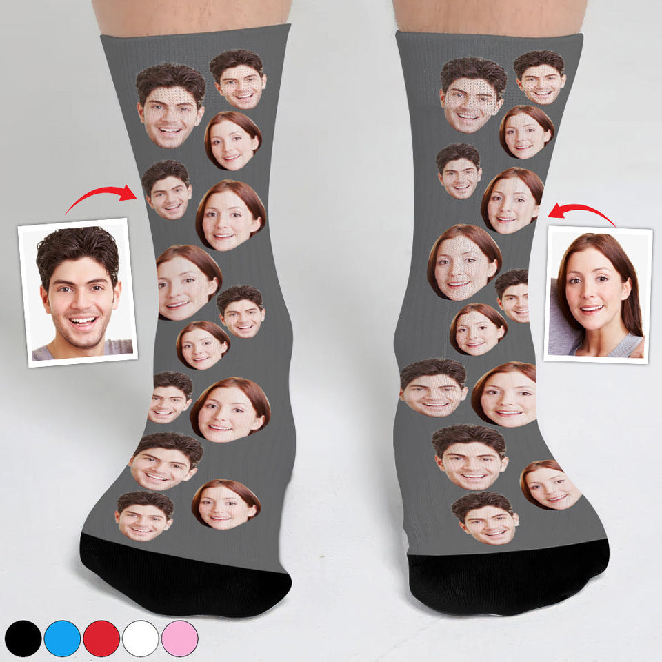 Custom Face - Personalized Couple Socks