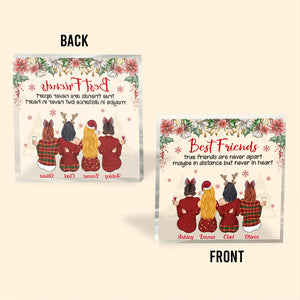 True Friends Are Never Apart - Personalized Bestie Custom Shaped Acrylic Plaque