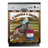 3 Barrels 2 Hearts 1 Dream - Personalized Horse Dishwasher Cover
