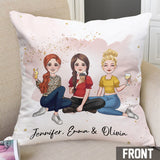 Big Hug - Personalized Sibling Throw Pillow