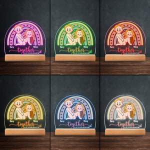 Together Is Our Favorite Place To Be - Personalized Couple Shaped Plaque Light Base