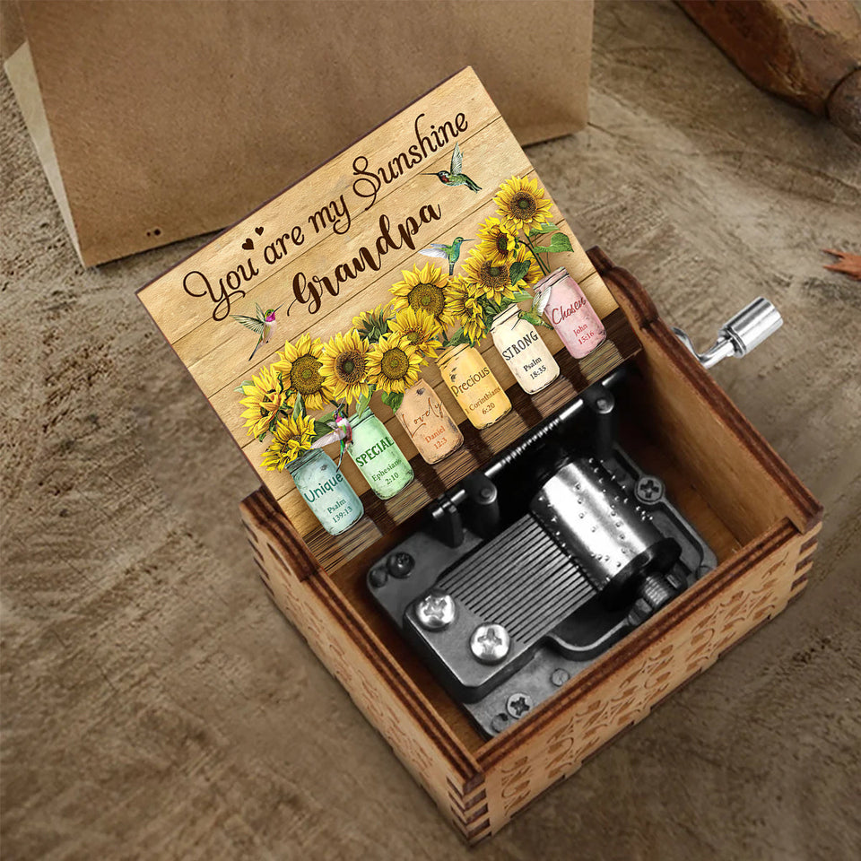 You Are My Sunshine - Gift for mom, grandma, granddaughter, friend, sister - Personalized Hand Crank Music Box