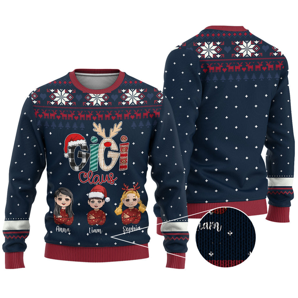 Gigi Claus - Personalized Grandma Ugly Sweater