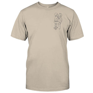 Custom Line Art - Personalized Grandpa Embroidered T-shirt