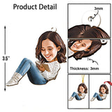 Caricature Book Lovers Portrait - Personalized Book Ornament