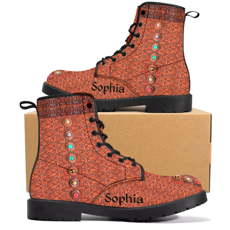 Namaste - Personalized Yoga Leather Boots