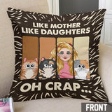 Like Mother Father Like Daughter Son Cats Dogs Pet Lover - Personalized Cat Throw Pillow