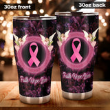 Gobelet de sensibilisation au cancer du sein Faith Hope Love Angel 0622