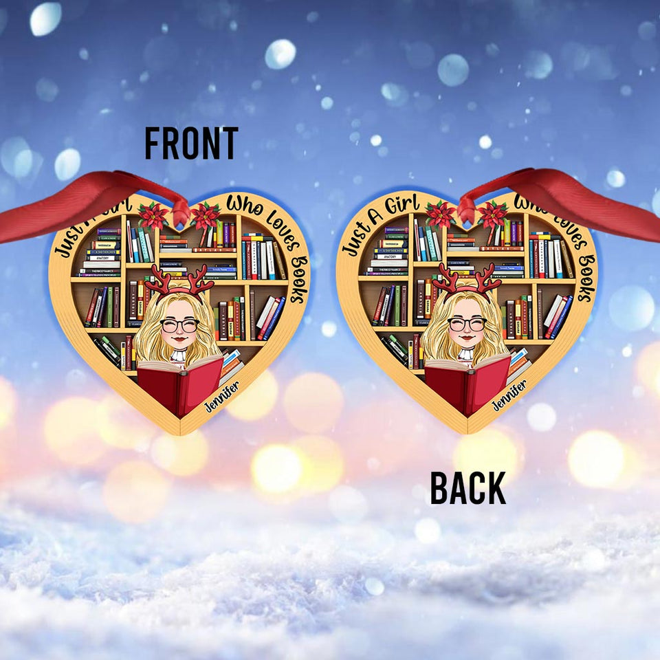 Just A Girl Who Loves Book - Personalized Book Ornament