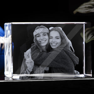 Custom Photo - Personalized Bestie Laser Engraving 3D Cuboid Shaped Crystal Lamp