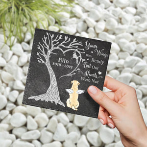 Your Wings Were Ready - Personalized Dog Square Shaped Stone