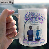 Je porte du turquoise et du violet - Mug personnalisé de prévention du suicide