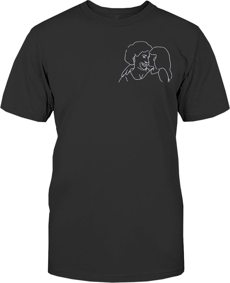 Custom Line Art - Personalized Grandma Embroidered T-shirt