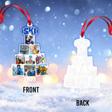 Merry Christmas - Personalized Skiing Transparent Ornament
