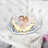 Love You To The Moon And Back - Personalized Couple Shaped Pillow