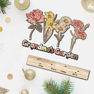 Grandma's Garden Birth Flowers - Gift for grandma - Personalized 1 Layered Big Freestanding