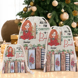 All I Want For Christmas Is Books - Personalized Book Drawstring Tote Bag
