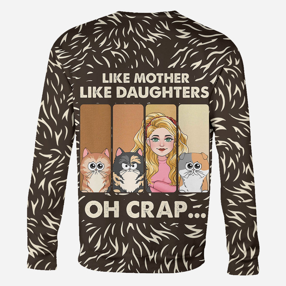 Like Mother Father Like Daughter Son Cats Dogs Pet Lover - Personalized Cat All Over Shirt