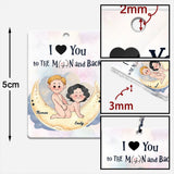 Love You To The Moon And Back - Personalized Couple Keychain