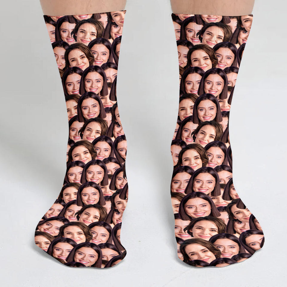 Customizable Printed Face - Personalized Sibling Socks