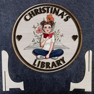 My Library - Personalized Book 2 Layered Wood Sign / Wood Plaque
