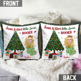 Just A Girl Who Loves Books - Personalized Book Throw Pillow