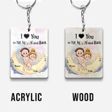 Love You To The Moon And Back - Personalized Couple Keychain