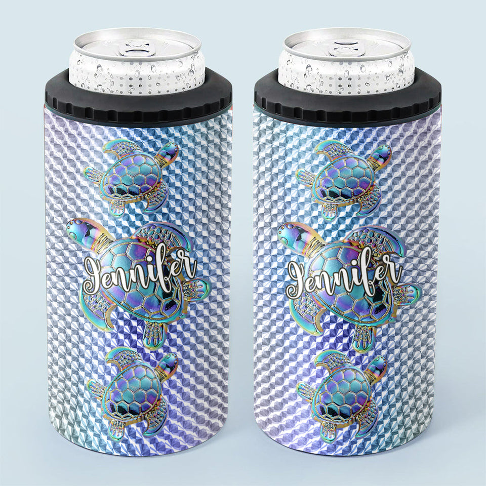 Salty Lil Beach - Personalized Turtle Can Cooler