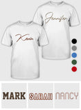 Custom Name - Personalized Sibling Embroidered T-shirt