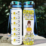 Like A Girl Try To Keep Up - Personalized Softball Water Tracker Bottle