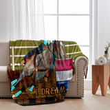 3 Barrels 2 Hearts 1 Dream - Personalized Horse Blanket