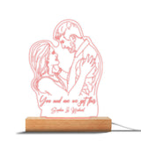 Line Drawing Couple - Personalized Couple Shaped Plaque Light Base