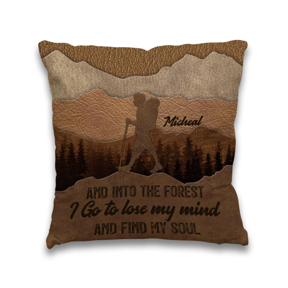 And Into The Forest I Go - Personalized Hiking Throw Pillow