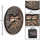 Time Spent With Grandkids Is Never Wasted - Personalized Grandma Wall Clock