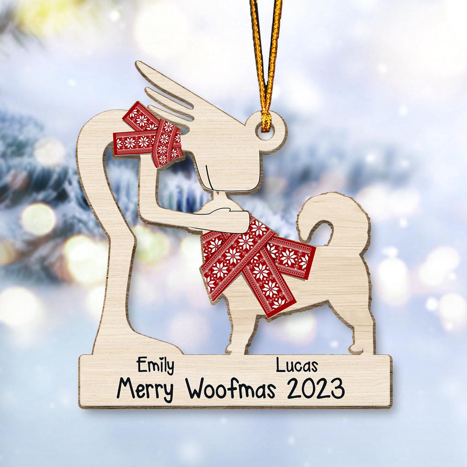 Merry Woofmas - Gift for dog lovers, dog lover - Personalized Ornament