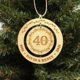 Happy Anniversary - gift for girlfriend, boyfriend - Personalized 2 Piece Wooden Ornament