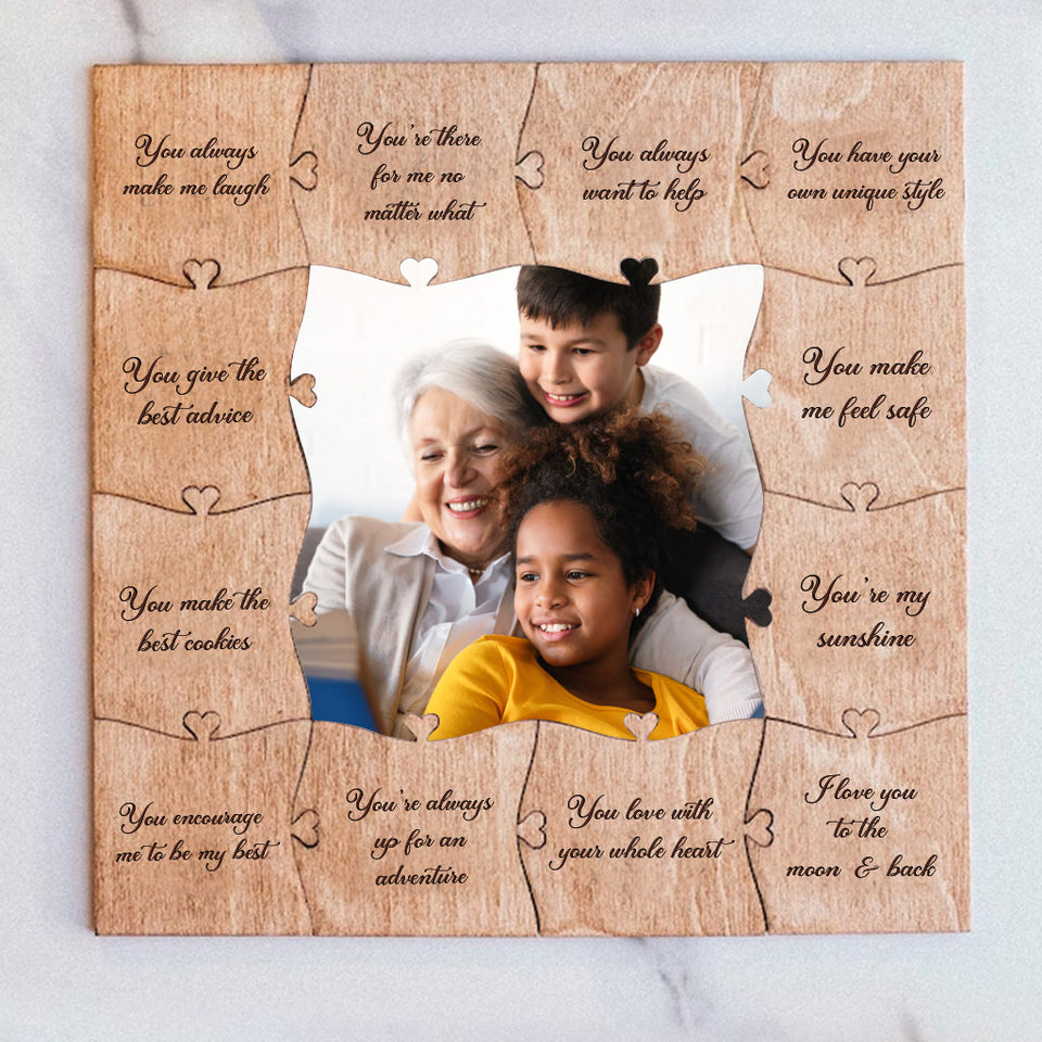 Reason Why I Love You Grandma - Gift for grandma - Personalized Picture Wooden Puzzle