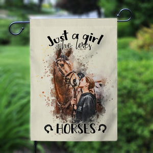 Just A Girl Who Loves Horses - Personalized Horse Garden Flag