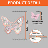 Grandma And Grandchildren Butterflies - Gift for grandma - Personalized 3 Layered Shaker Ornament