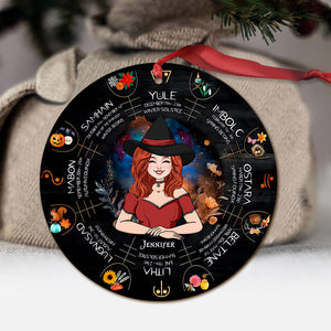 Wheel Of The Year - Personalized Witch Ornament